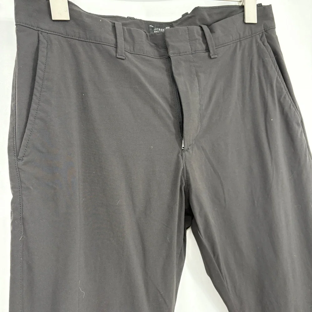 J.Crew 484 Slim Stretch Tech Pant  Size 29/30 Black Zip pockets